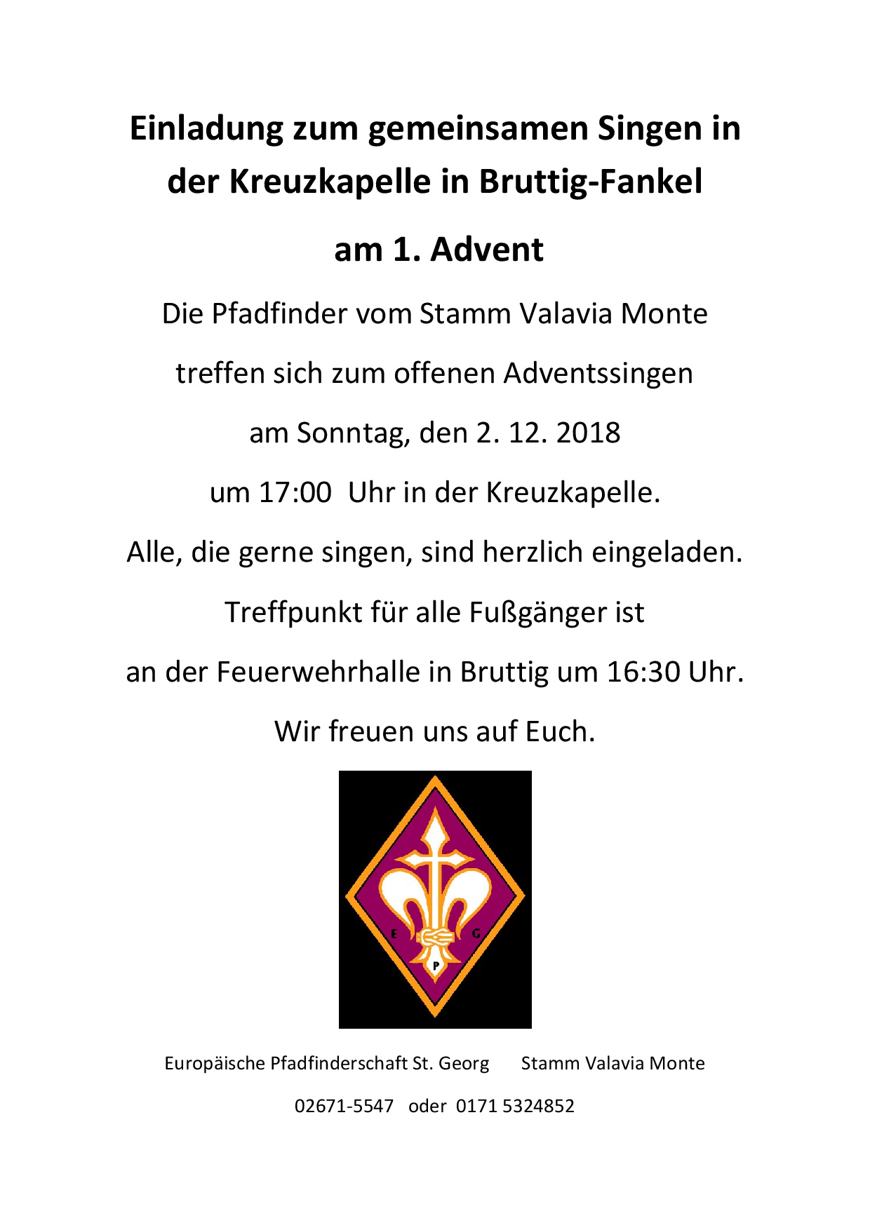 Einladung Adventssingen